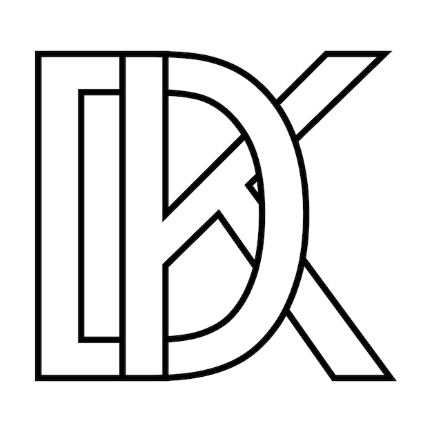 Logo sign dk kd icon sign interlaced letters d k