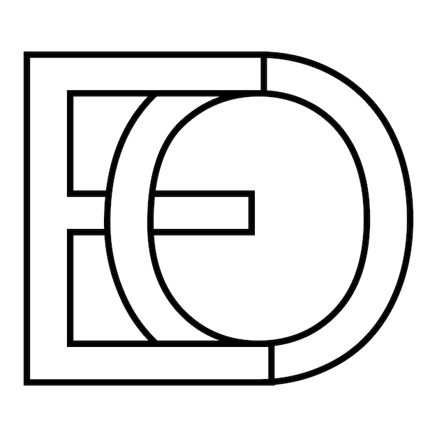 ベクトル ロゴサイン eo oe アイコン nft eo インターレース文字 eo