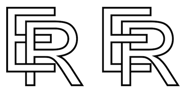 벡터 로고 기호 er re 아이콘 기호 인터레이스 문자 re 벡터 로고 er re 첫 번째 대문자 패턴 알파벳 er