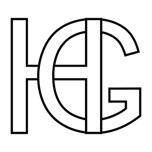 Logo sign hg gh icon nft interlaced letters g h