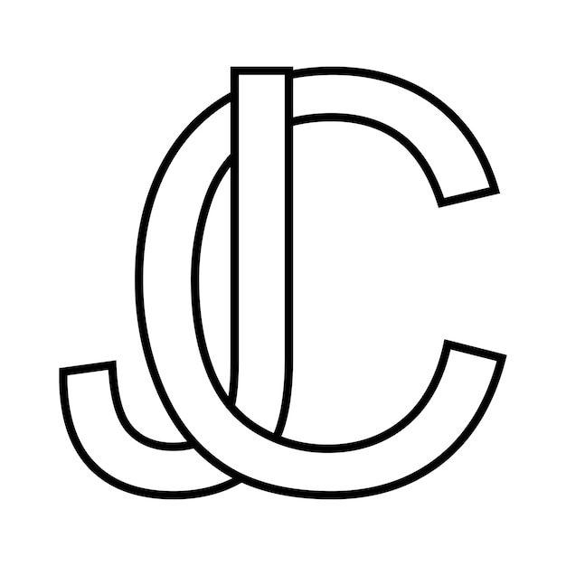 ベクトル ロゴサイン jc cj アイコンサインインターレース文字 cj