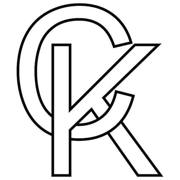 Logo sign kc ck icon sign interlaced letters c k