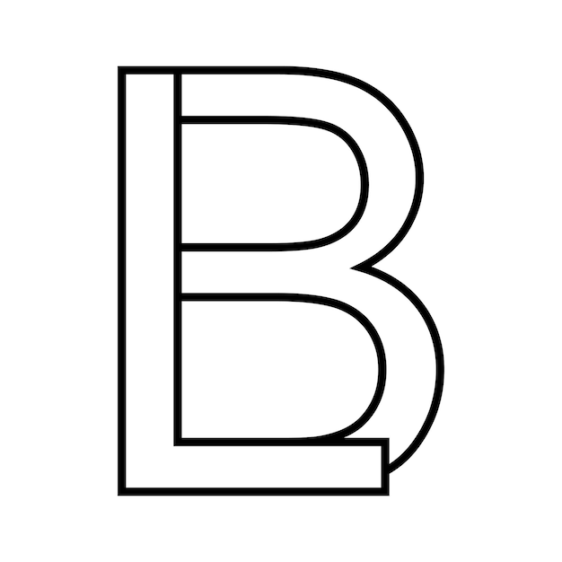 Vettore segno del logo lb bl, icona doppie lettere logotipo b l