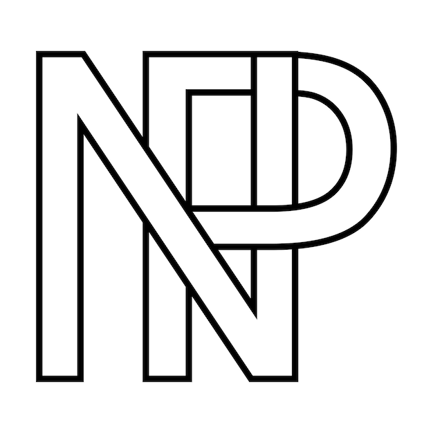 Vettore segno del logo np pn icona doppia lettera logotipo n p