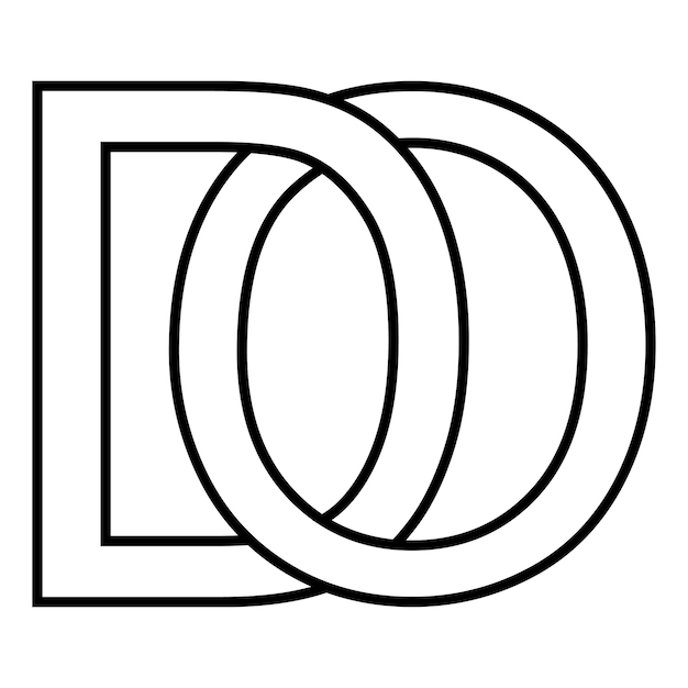 Vector logo sign do od icon sign do interlaced letters d o