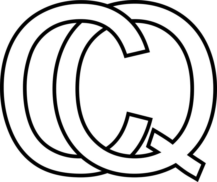 Vector logo sign qc cq icon sign interlaced letters c q