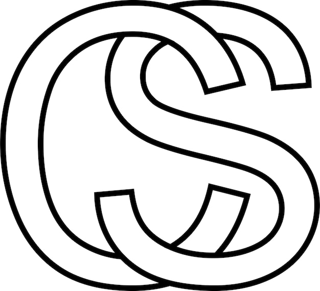 Logo sign sc cs icon sign interlaced letters c s