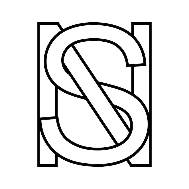 Logo sign sn ns icon double letters logotype n s