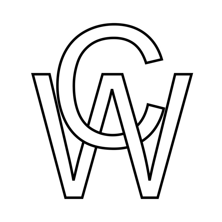 वेक्टर logo sign wc cw icon sign interlaced letters c w