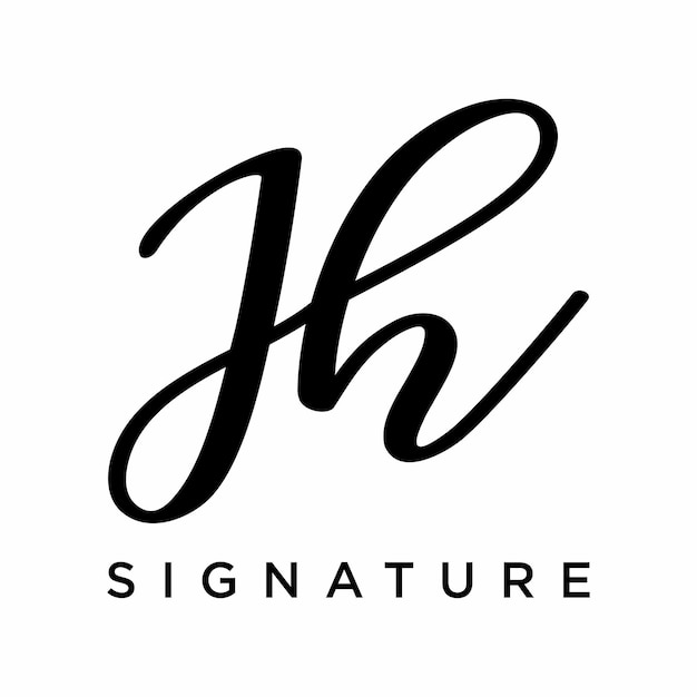 Logo signature modern initial jh