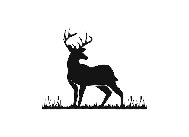 Logo silhouette of deer design template