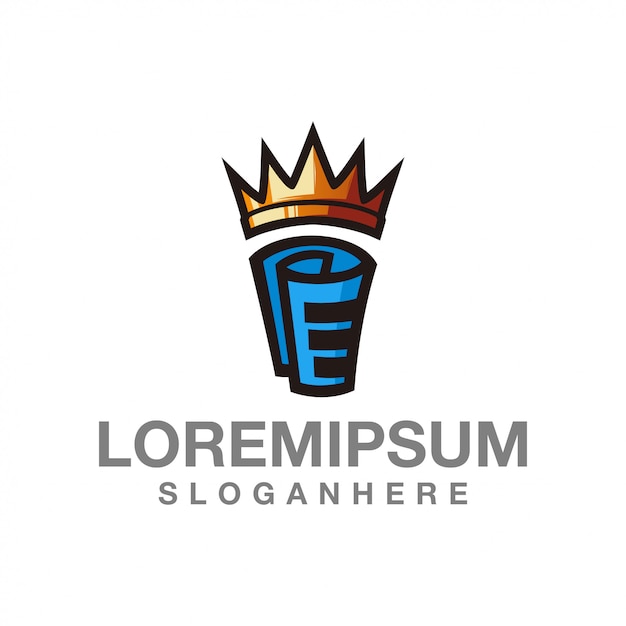 Logo simple icon king paper