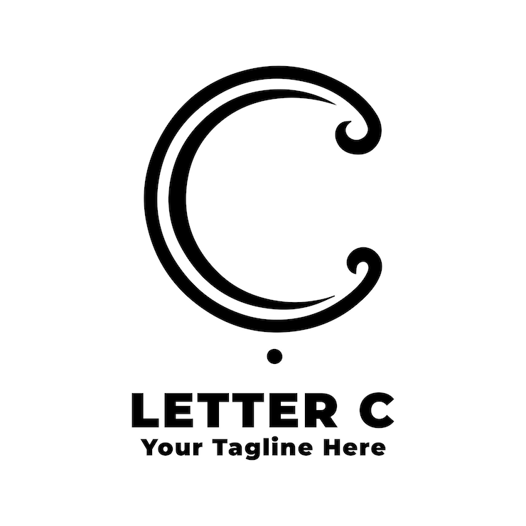 Vector logo simple letter c design illustration