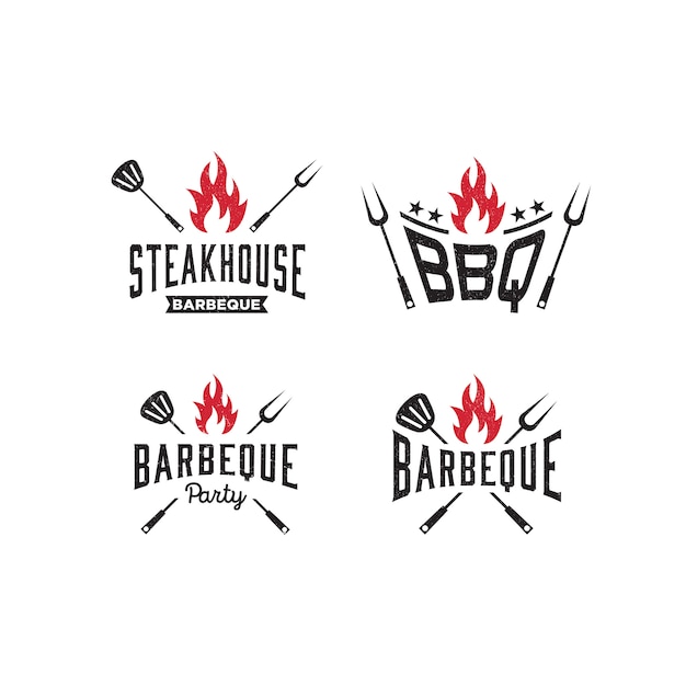 Logo sjabloon barbecue, bbq