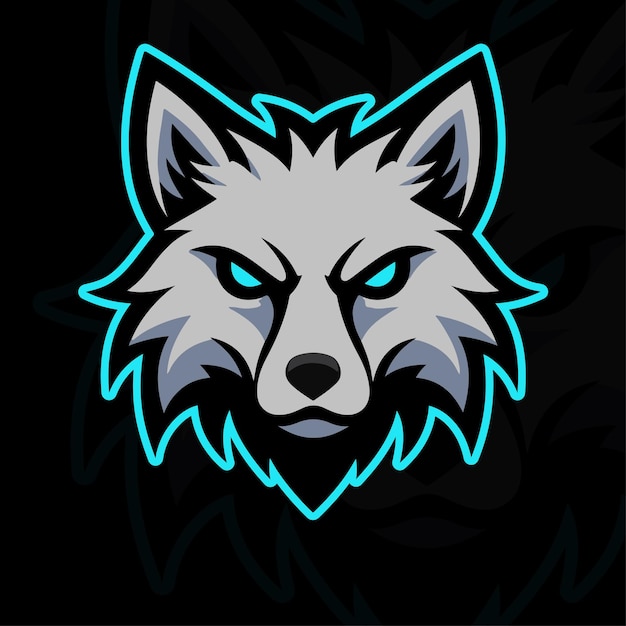 Logo-sjabloon van de wolfmascotte
