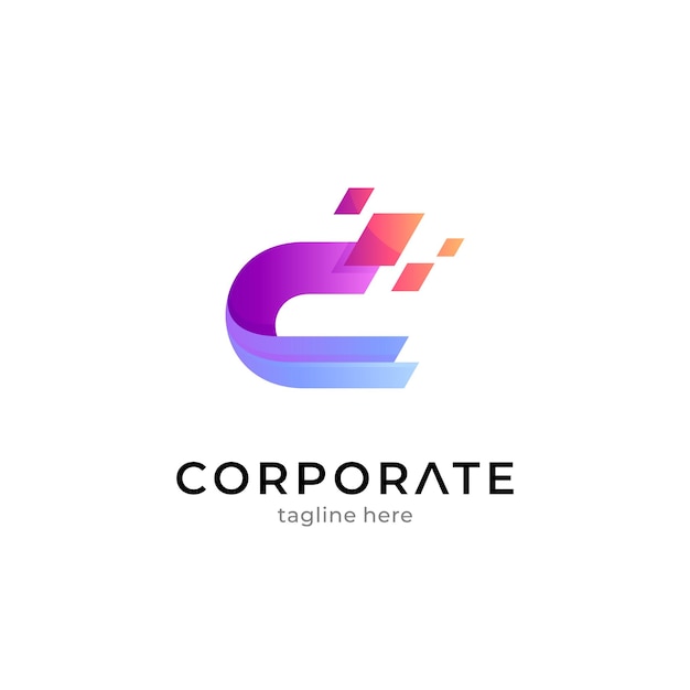 Logo sjabloon van gradiënt letter c