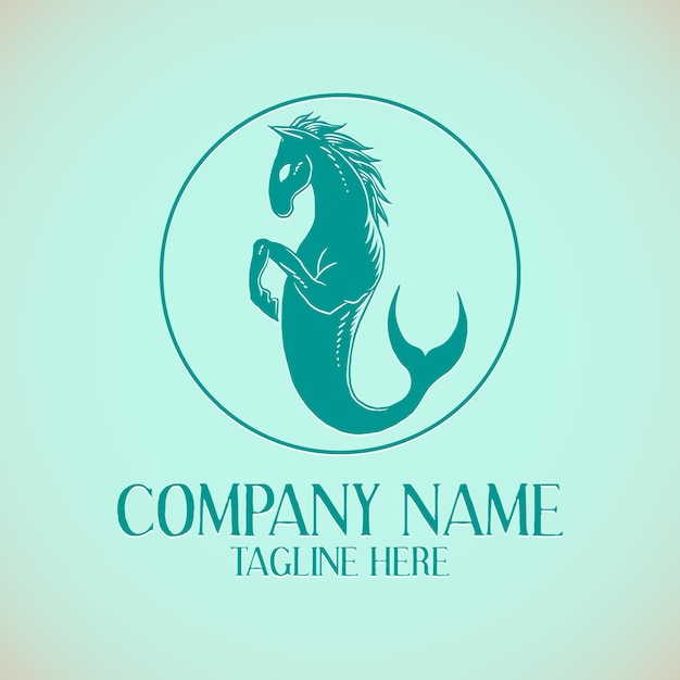 Logo sjabloon van hippocampus silhouet