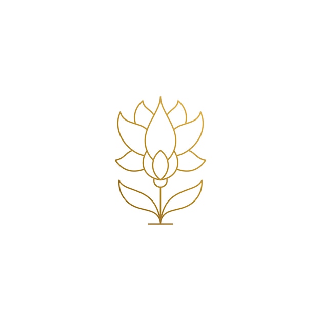 logo sjabloon van mooie groeiende bloem met gebogen stengels