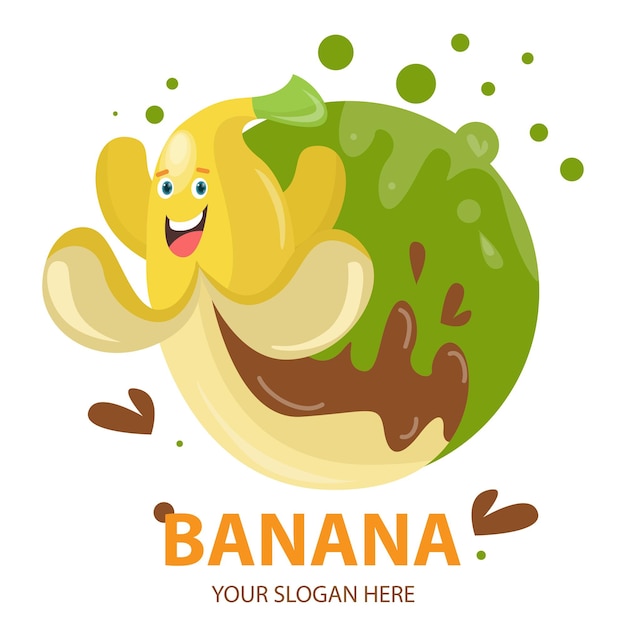 Logo sjabloon voor gesmolten chocolade banaan