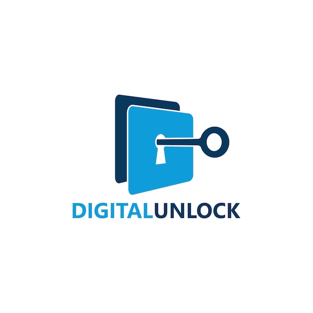 Logo sjabloonontwerp digitaal ontgrendelen