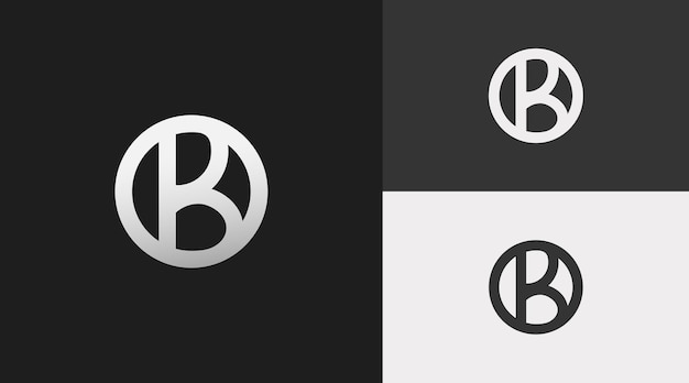 Logo sjabloonontwerp eerste letter b in cirkel modern logo