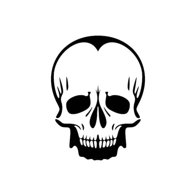 Logo of skull in black and white shades