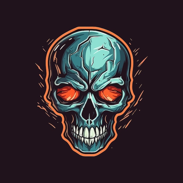 A logo of a skull head designed in esports illustration style