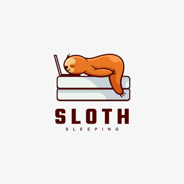 Logo sloth простой стиль талисмана