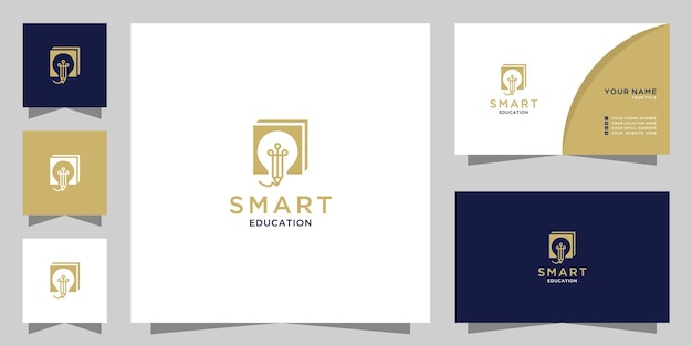 Vector a logo for smart education and a business card