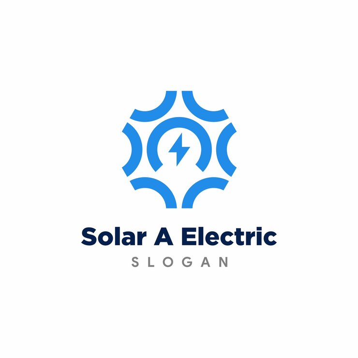 Логотип солнечной энергии, буква A Electric