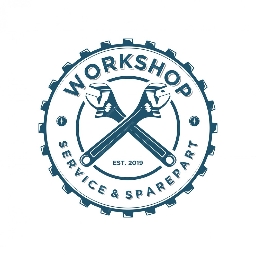 Premium Vector | Logo spanner for workshops or industry