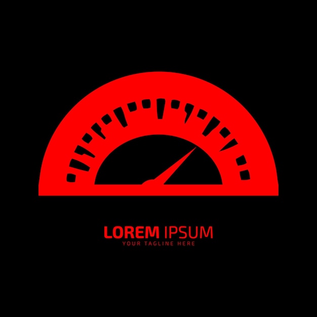 Логотип иконки спидометра абстрактный векторный силуэт спидометра на черном фоне