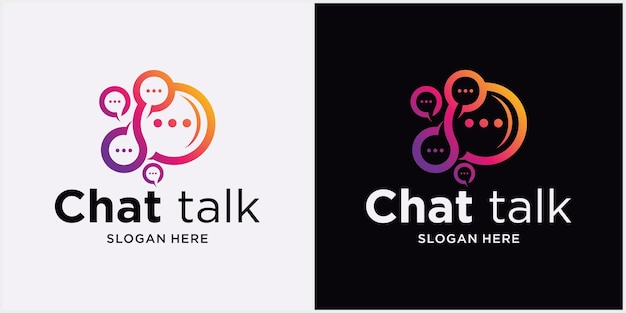 Logo spraakballonpictogram logo vectorillustratie chat communicatie logo design vector chat app