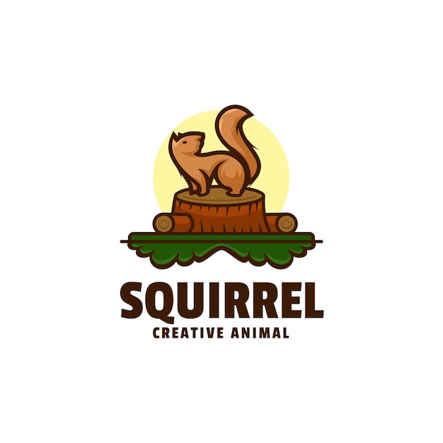 Logo squirrel mascot cartoon style