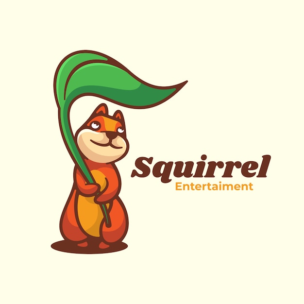 Vettore logo squirrel simple mascot style.