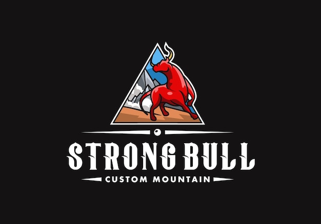 Logo strong bull triangle custom mountain