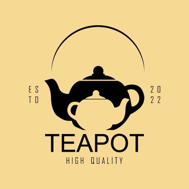 логотип, подходящий для магазина по продаже чая в сборе с листьями и чайником