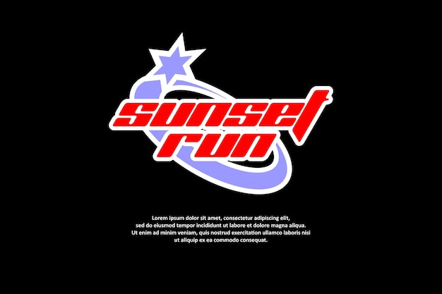 Vector a logo for sunset run with a star on the top