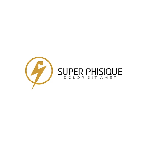 Vettore logo super phisique prodotto sano vettore energy premium