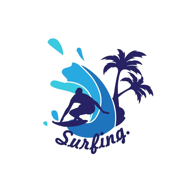 Vector logo surfing vector template illustration