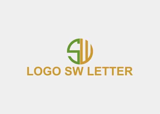 Logo sw lettera cerchio nome azienda