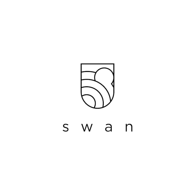 Logo swan design art template