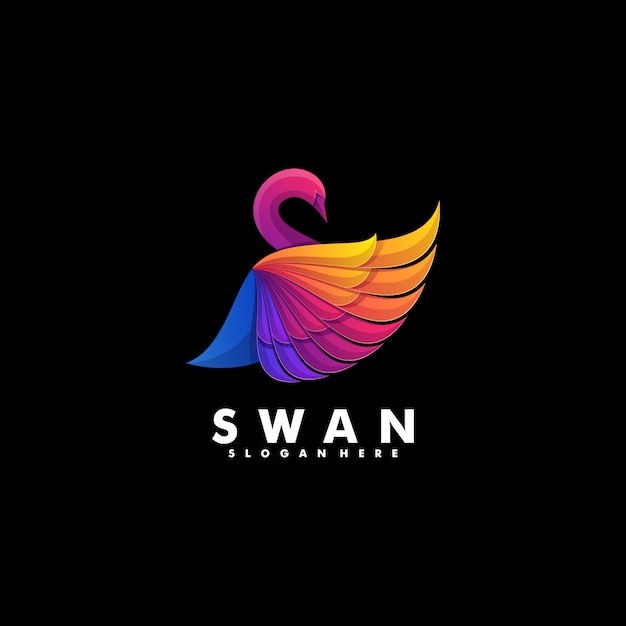 Logo swan sfumato stile colorato.