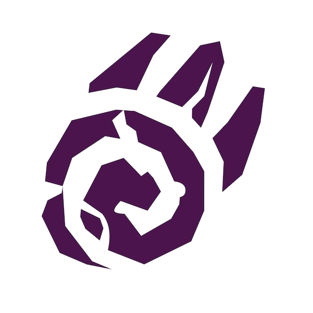 Logo symbol of paw print with spiral