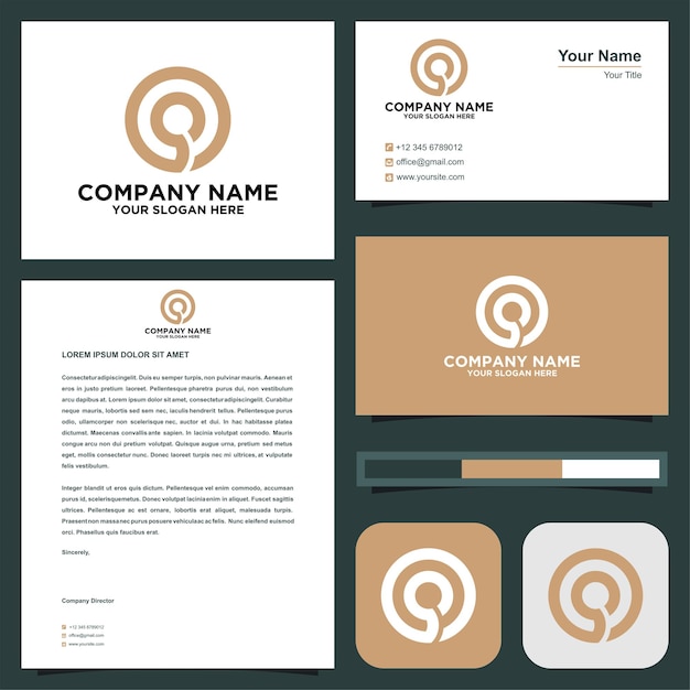 Vector logo target location  in business card premium vector