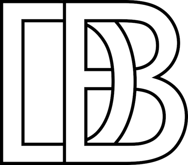 Vector logo teken db bd pictogram teken geïnterlinieerde letters db