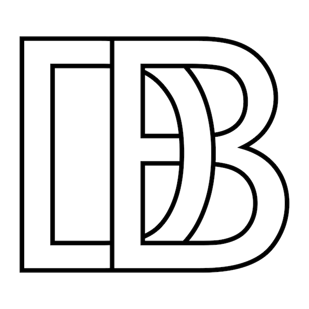 Logo teken db bd pictogram teken geïnterlinieerde letters db