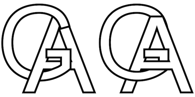 Vector logo teken ga ag icoon teken geïnterlinieerde letters ag vector logo ga ag eerste hoofdletters patroon alfabet ga