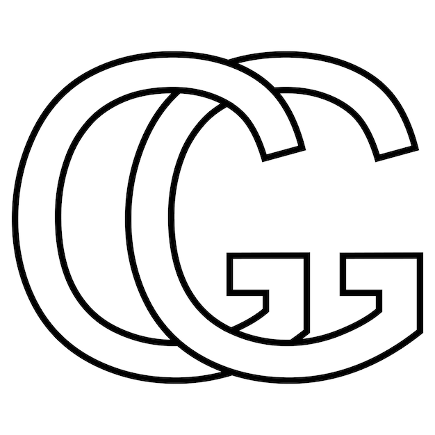 Vector logo teken gg dubbel g pictogram nft interlaced letters g