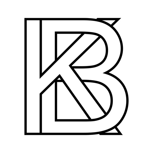 Logo teken kb bk pictogram dubbele letters logotype bk